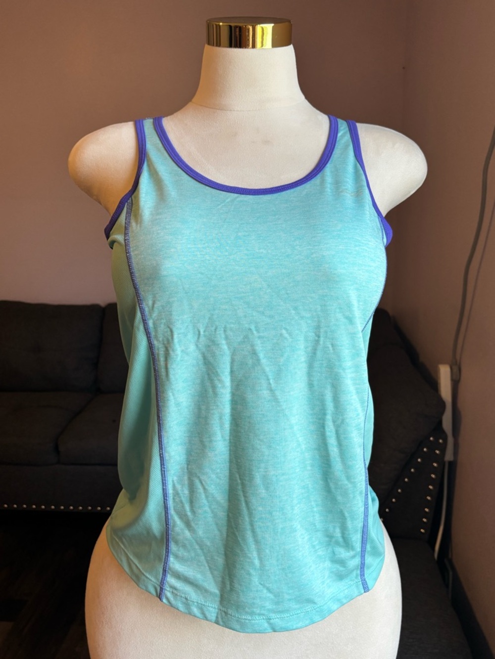 Avia Teal Tank with Purple Trim - Women's Athletic Tank Top